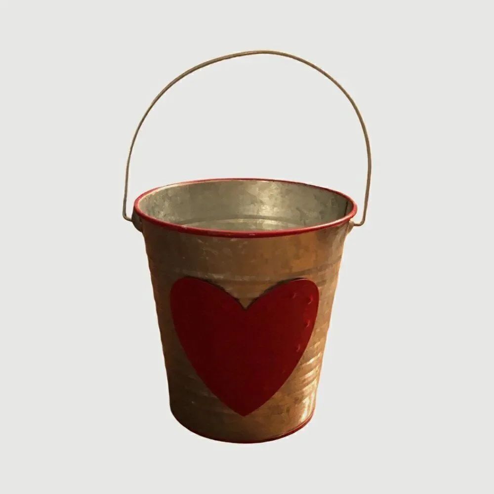 Galvanized Heart Bucket